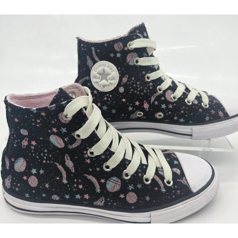 Converse Chuck Taylor All Star Hi high top sneakers space planets stars US 4